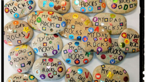 A handful of stones turned into something dad proudly keeps on his desk
