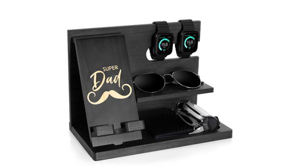 wooden docking station organizer for dad
